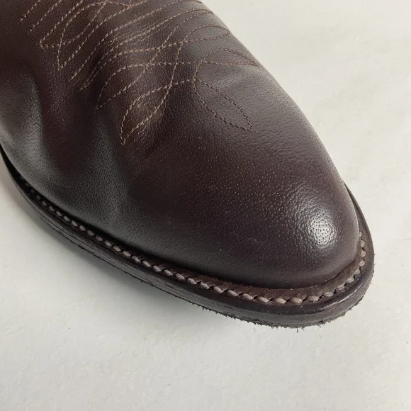 Vintage Nocona Brown Boar Skin Cowboy Boots 13 D Wild Pig
